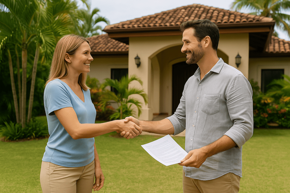 Person closing a deal on a home in Costa Rica