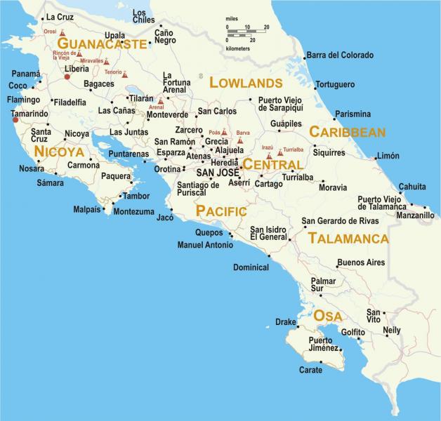 Map of Costa Rica
