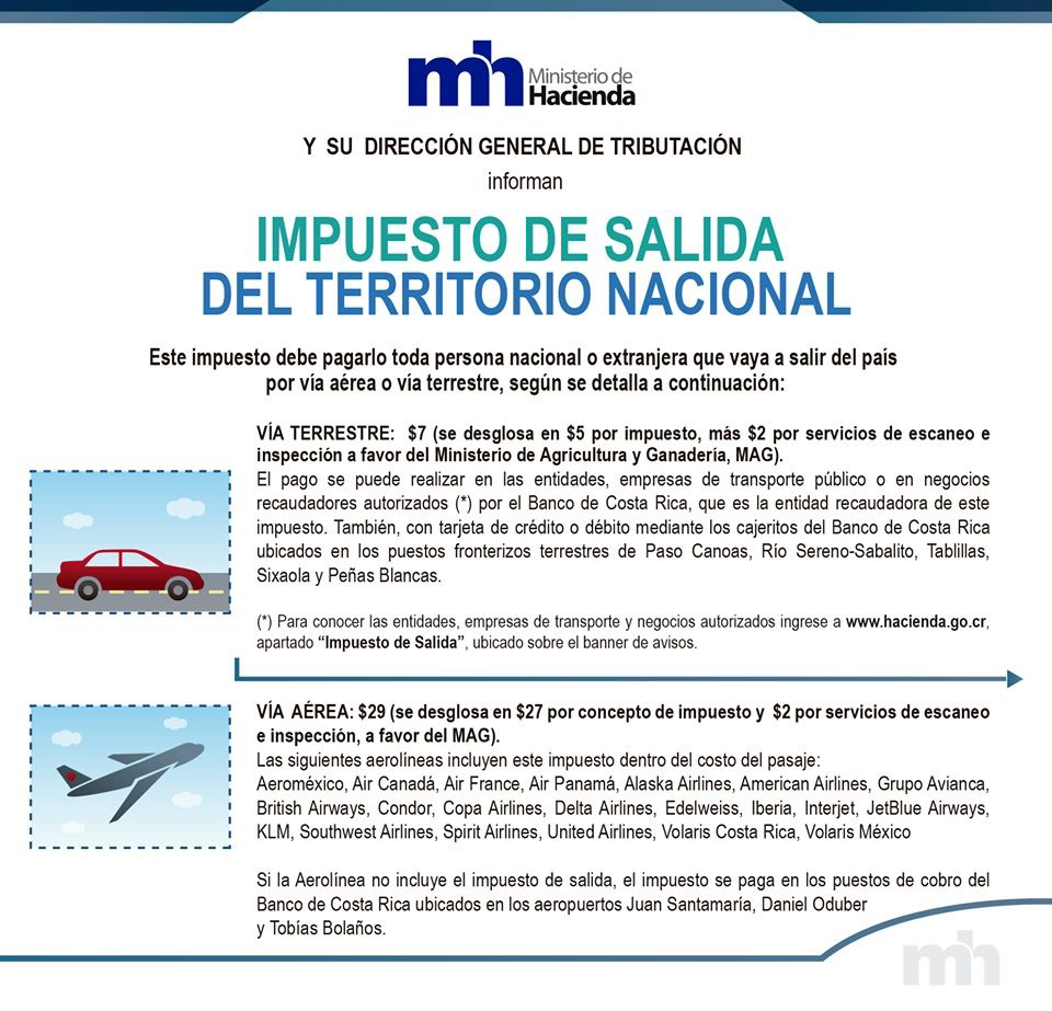 Is there a departure tax in Costa Rica? Image 1